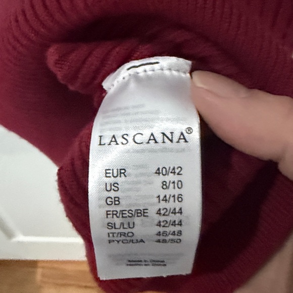 Lascana Deep Red Camisole sweater rubber medium 8/10 - Picture 3 of 4